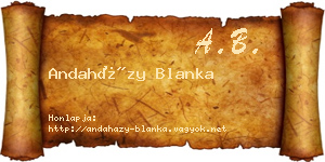 Andaházy Blanka névjegykártya